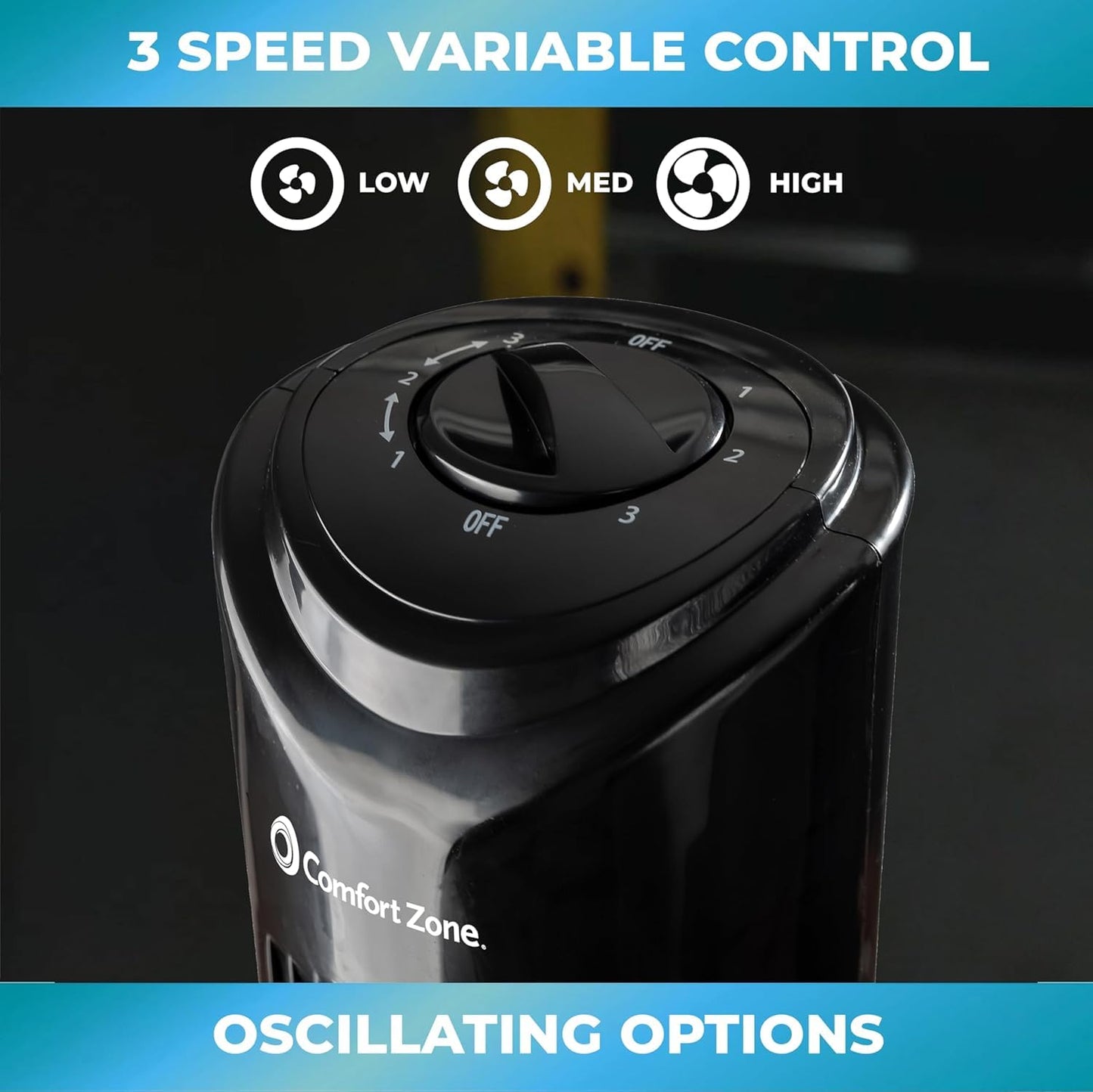 Portable Indoor Fan Tower, 3 Speeds, Bladeless Indoor Fan