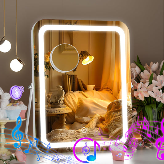 LED Bluetooth Makeup Mirror with Speakers & Magnification