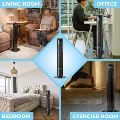 Portable Indoor Fan Tower, 3 Speeds, Bladeless Indoor Fan