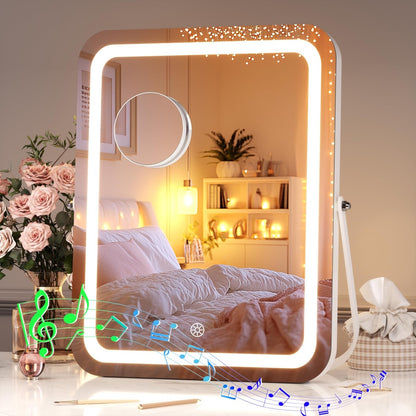 LED Bluetooth Makeup Mirror with Speakers & Magnification