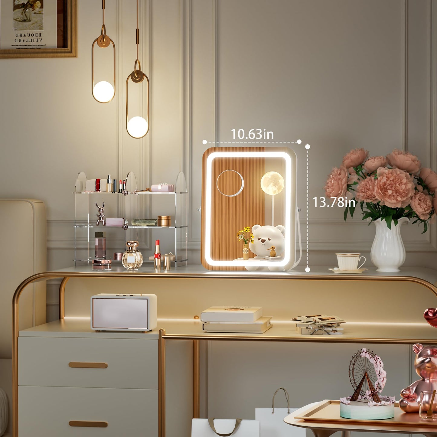 LED Bluetooth Makeup Mirror with Speakers & Magnification