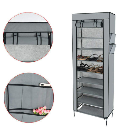 10 Tier Shoes Organizer, Free-Standing Shoe Rack with Dustproof Cover